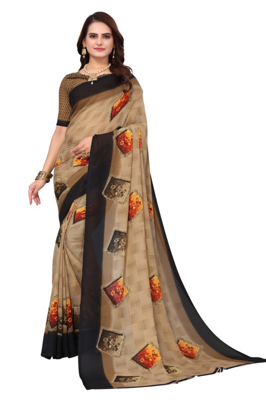 Fancy Georgette Printed Saree With blouse